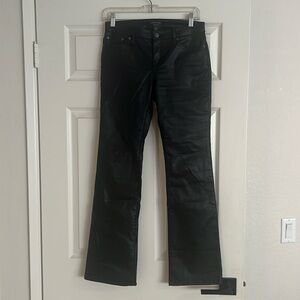 Banana Republic coated boot cut jeans.